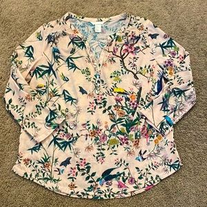 H&M Floral blouse top size M